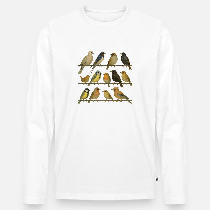 Vogelbeobachter Vogelliebhaber - Männer Premium Bio Langarmshirt - Weiß