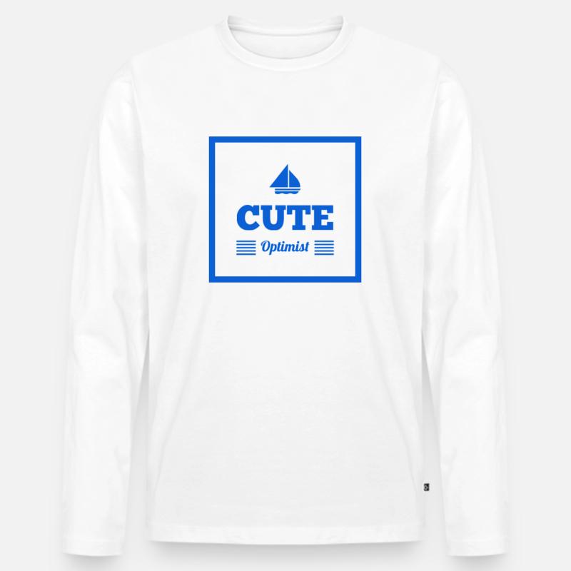Positiv denken Geschenkidee - Männer Premium Bio Langarmshirt - Weiß