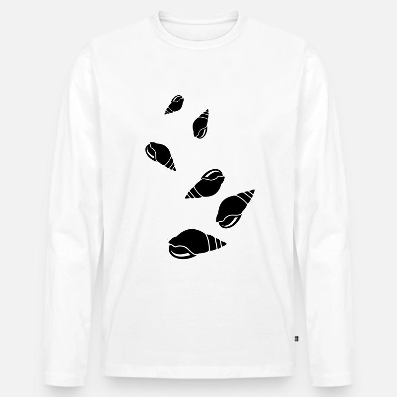 Muschel symbol - Männer Premium Bio Langarmshirt - Weiß
