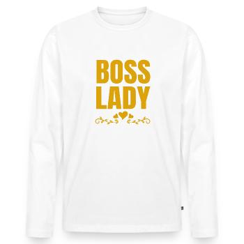 Boss Queen Gift Women Girls Lady - Men's Premium Organic Long Sleeve Shirt - white - Front - Nico (187cm)