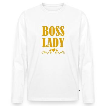 Boss Queen Gift Women Girls Lady - Men's Premium Organic Long Sleeve Shirt - white - Front - Nico (187cm)