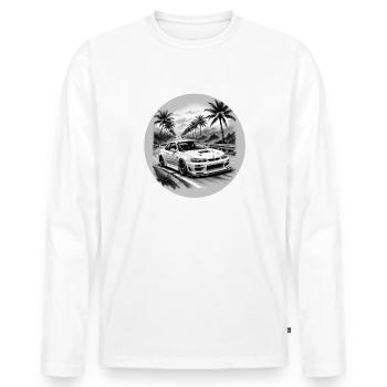 JDM Sportcar Tuning Driftcar Car Gift PS - Men's Premium Organic Long Sleeve Shirt - white - Front - Nico (187cm)