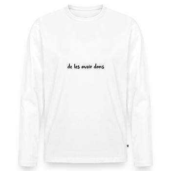 les 40° t-shirt apéro humour homme - T-shirt manches longues Premium bio Homme - blanc - Devant - Nico (187cm)