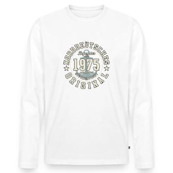 50. Geburtstag Norddeutsches Original geboren 1975 - Männer Premium Bio Langarmshirt - Weiß - Vorne - Nico (187cm)