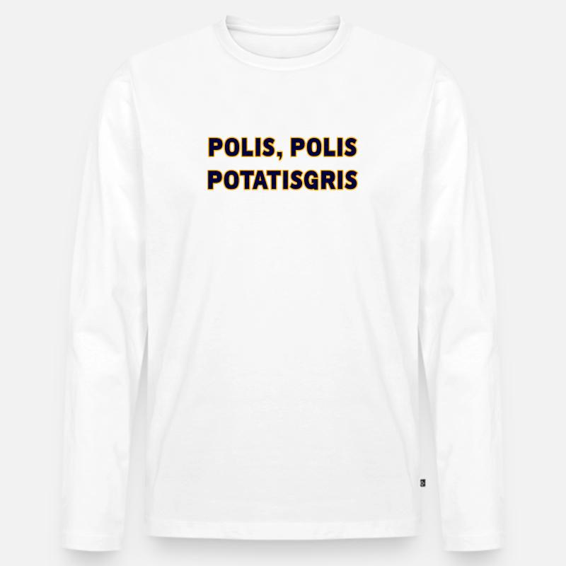 Polizei Polizei Kartoffelbällchen Typografie - Männer Premium Bio Langarmshirt - Weiß