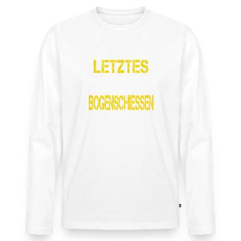 Bogenschiessen - Männer Premium Bio Langarmshirt - Weiß - Vorne - Nico (187cm)