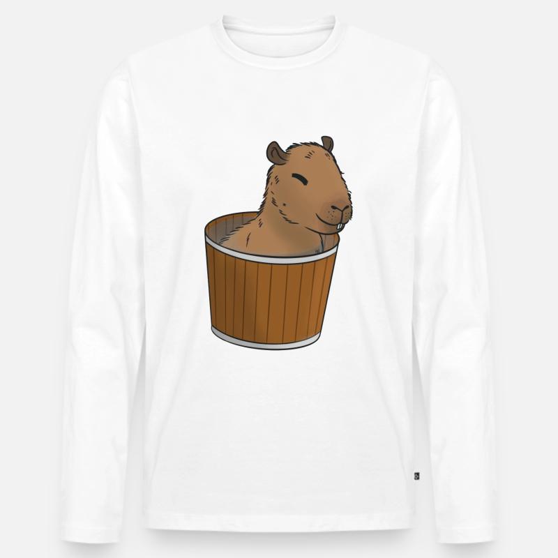 Capybara Meme - Männer Premium Bio Langarmshirt - undefined