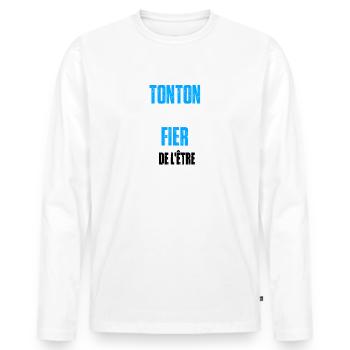 tonton et fier de l'être maillot homme oncle - T-shirt manches longues Premium bio Homme - blanc - Devant - Nico (187cm)