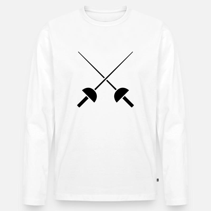 fechten - Männer Premium Bio Langarmshirt - Weiß
