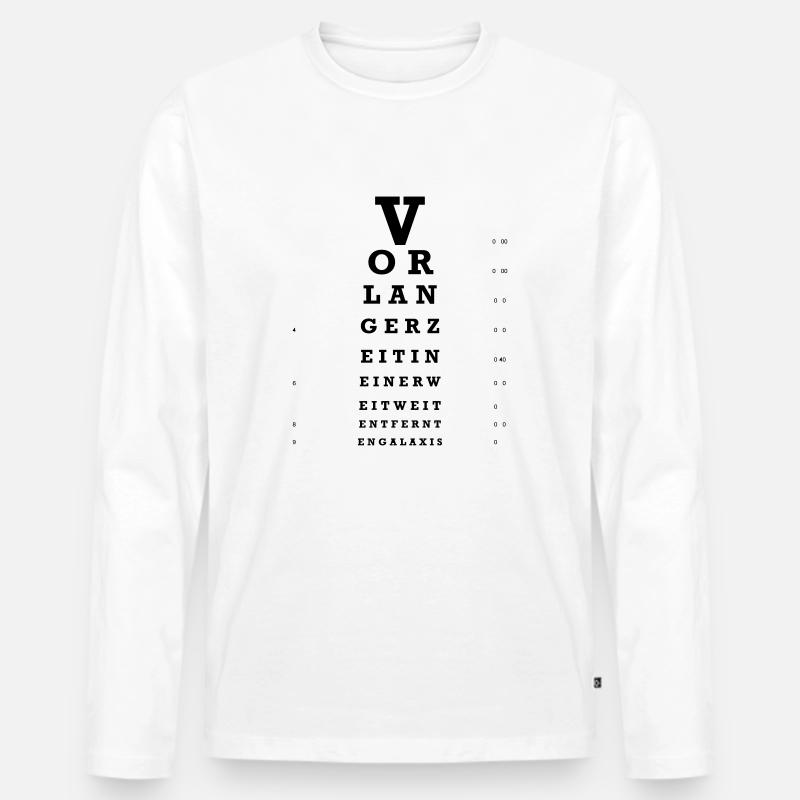 Sehtest - Männer Premium Bio Langarmshirt - Weiß