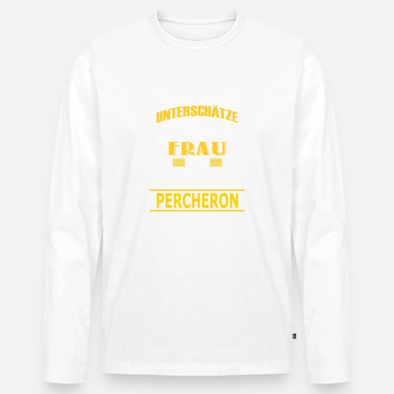 PERCHERON - Männer Premium Bio Langarmshirt - Weiß