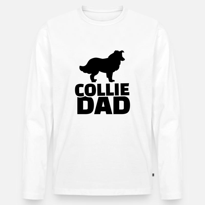 Collie - Männer Premium Bio Langarmshirt - Weiß