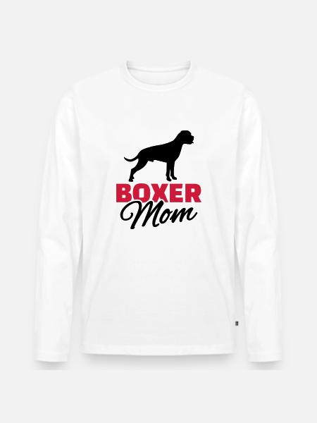 Boxer Mom - Men's Premium Organic Long Sleeve Shirt - white
