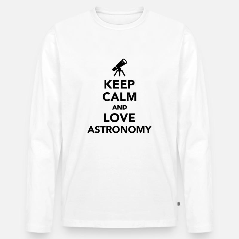 Astronomie - Männer Premium Bio Langarmshirt - Weiß