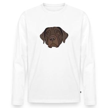 Labrador Retriever Design - Männer Premium Bio Langarmshirt - Weiß - Vorne - Nico (187cm)