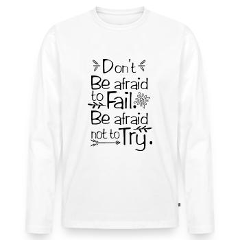 Motivational Dreams - Men's Premium Organic Long Sleeve Shirt - white - Front - Nico (187cm)