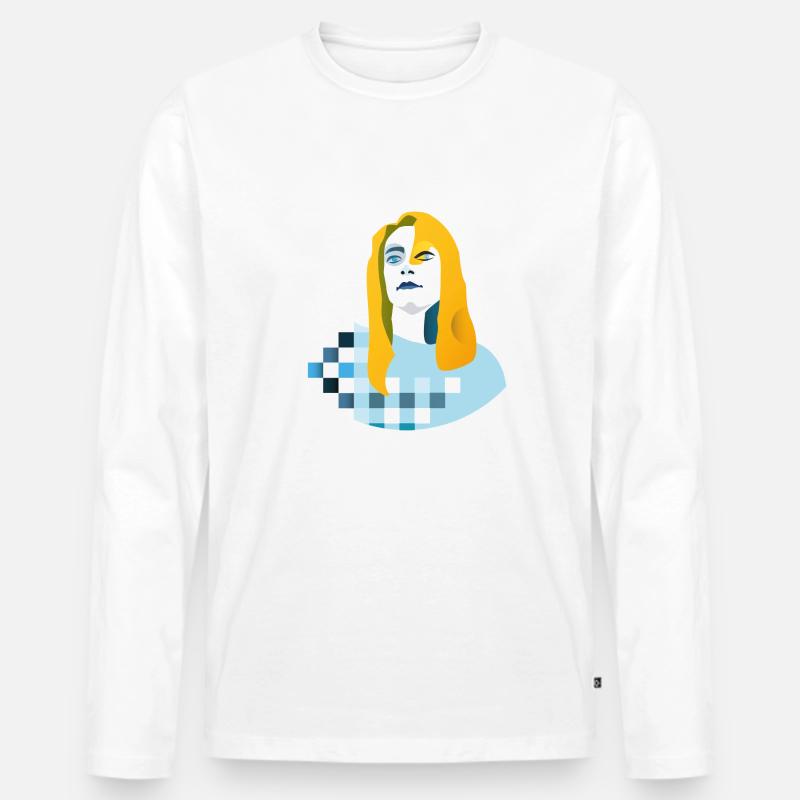 Blond - Männer Premium Bio Langarmshirt - Weiß
