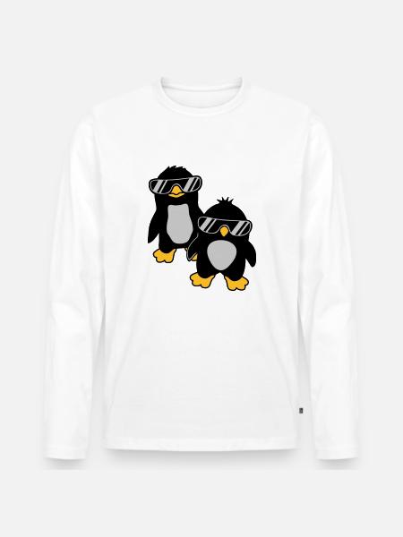 Penguins Crew 2 Amis - T-shirt manches longues Premium bio Homme - blanc
