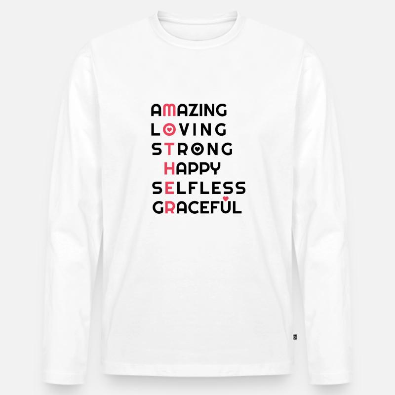 Mutter Liebe - Männer Premium Bio Langarmshirt - Weiß