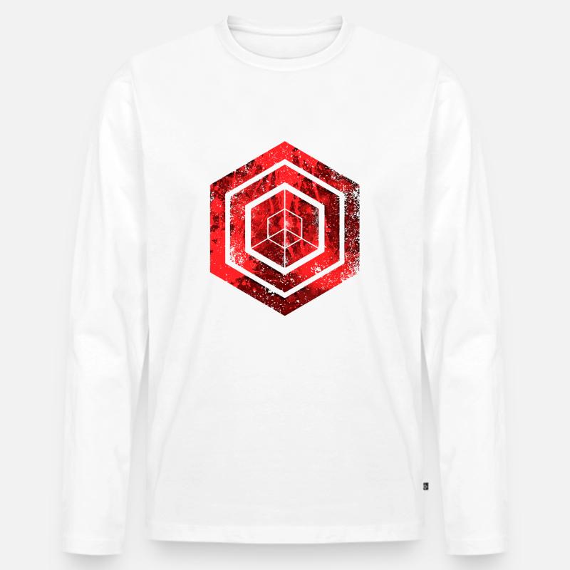 Hexagon-Programmierung Programmierer Codierung geometrisch - Männer Premium Bio Langarmshirt - Weiß