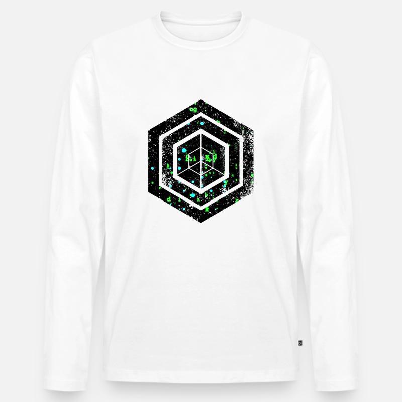 hexagon programming programmer coding geometric - Men's Premium Organic Long Sleeve Shirt - white