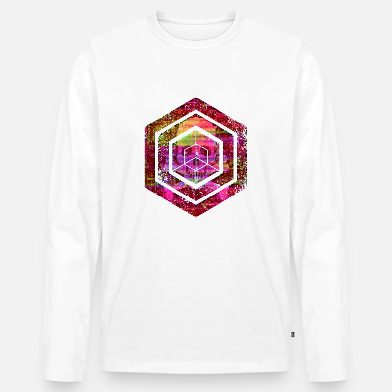Hexagon-Programmierung Programmierer Codierung geometrisch - Männer Premium Bio Langarmshirt - Weiß