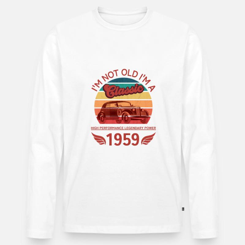 Ich bin nicht alt - Männer Premium Bio Langarmshirt - Weiß