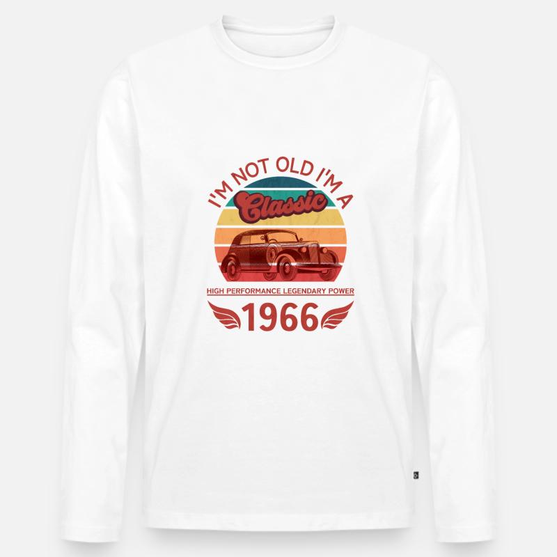 Ich bin nicht alt - Männer Premium Bio Langarmshirt - Weiß