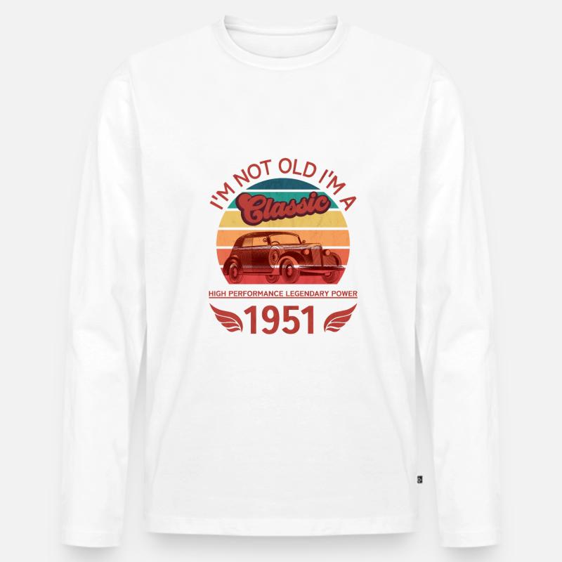 Ich bin nicht alt - Männer Premium Bio Langarmshirt - Weiß
