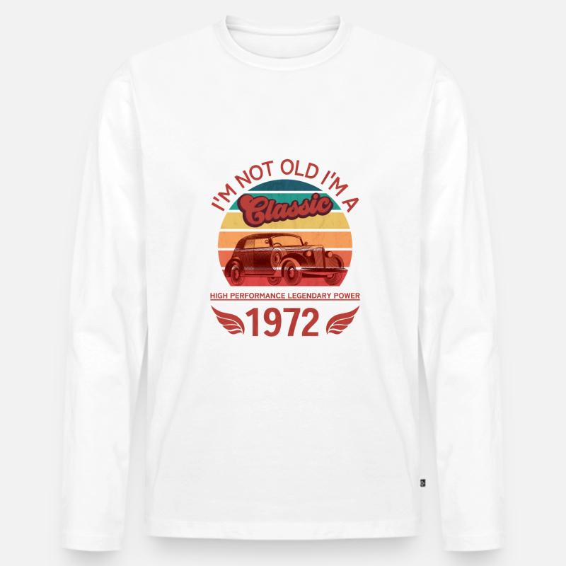Ich bin nicht alt - Männer Premium Bio Langarmshirt - Weiß