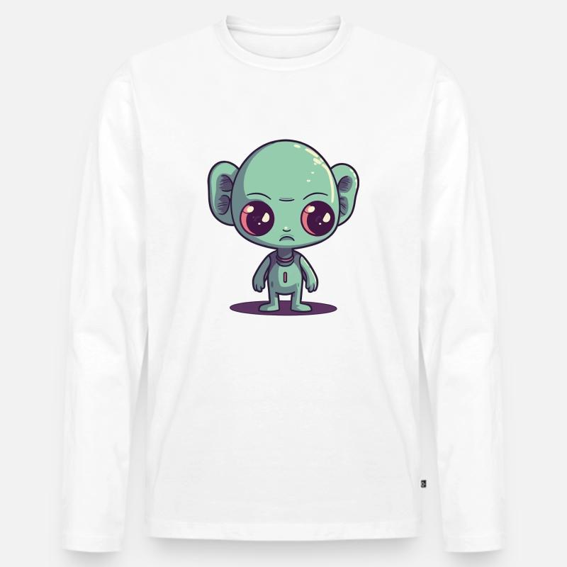 Außerirdischer - Männer Premium Bio Langarmshirt - Weiß