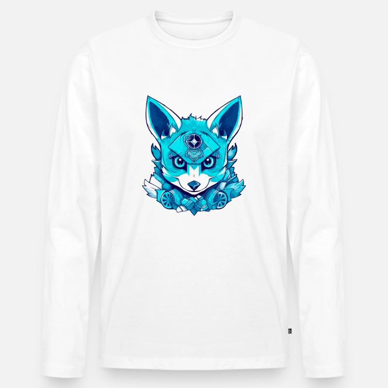 Zack der Zauberfuchs - Männer Premium Bio Langarmshirt - Weiß