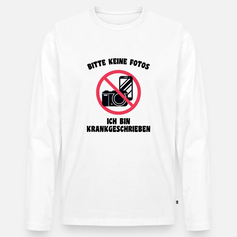 Krankgeschrieben - Männer Premium Bio Langarmshirt - Weiß