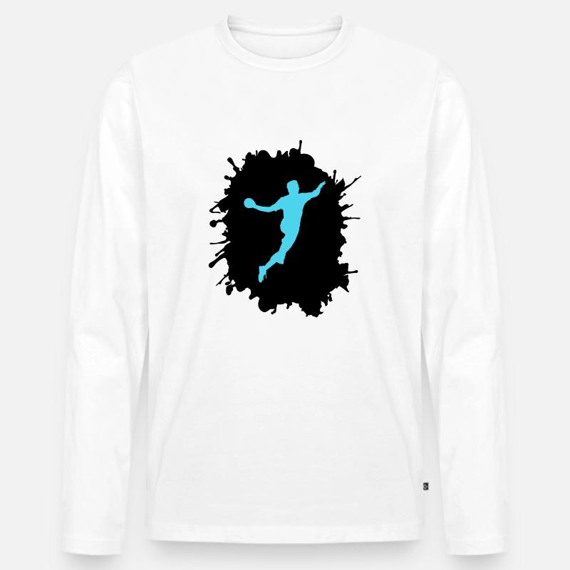 splatter handball - Männer Premium Bio Langarmshirt - Weiß