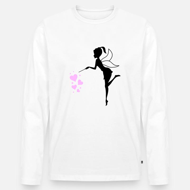 fee elfe herzen - Männer Premium Bio Langarmshirt - Weiß