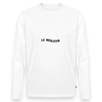 Beau-frère certifié le meilleur au monde humour - T-shirt manches longues Premium bio Homme - blanc - Devant - Nico (187cm)