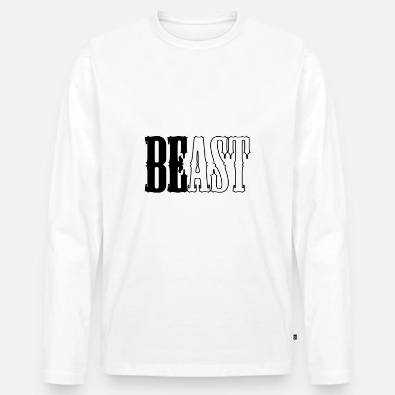 Beast - Männer Premium Bio Langarmshirt - Weiß