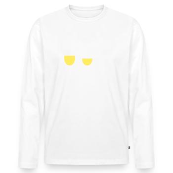 optimiste pessimiste moi t-shirt apéro humour - T-shirt manches longues Premium bio Homme - blanc - Devant - Nico (187cm)