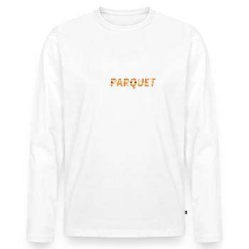 Si tu as un parquet dans ta vie t-shirt - T-shirt manches longues Premium bio Homme - blanc - Devant - Nico (187cm)