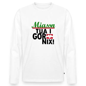 Austria Styrian dialect - Men's Premium Organic Long Sleeve Shirt - white - Front - Nico (187cm)