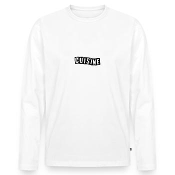 T-shirt chef cuisinier humour cuisine homme femme - T-shirt manches longues Premium bio Homme - blanc - Devant - Nico (187cm)