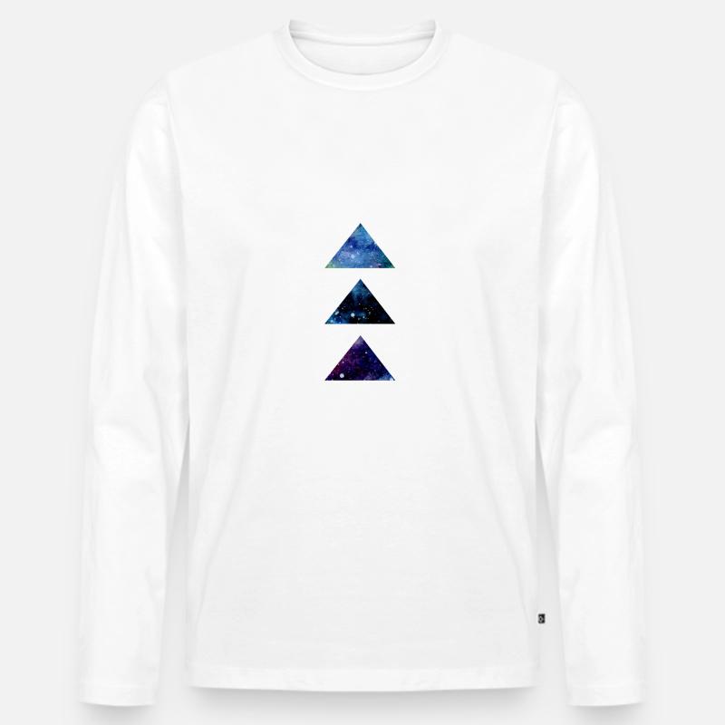 SPACE TRIANGLE - Männer Premium Bio Langarmshirt - Weiß