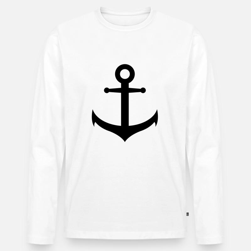 Anker - Männer Premium Bio Langarmshirt - Weiß
