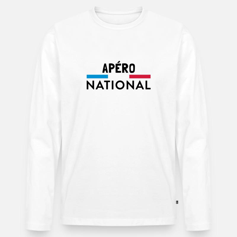 nationale Übersicht - Männer Premium Bio Langarmshirt - Weiß