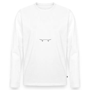 Ma bonne humeur skateboard t-shirt homme - T-shirt manches longues Premium bio Homme - blanc - Devant - Nico (187cm)