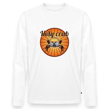Holy crab - The Holy Crab - Illustration - Men's Premium Organic Long Sleeve Shirt - white - Front - Nico (187cm)