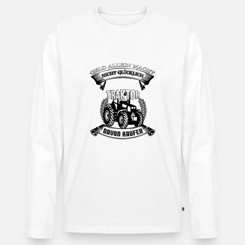 Traktor - Männer Premium Bio Langarmshirt - Weiß