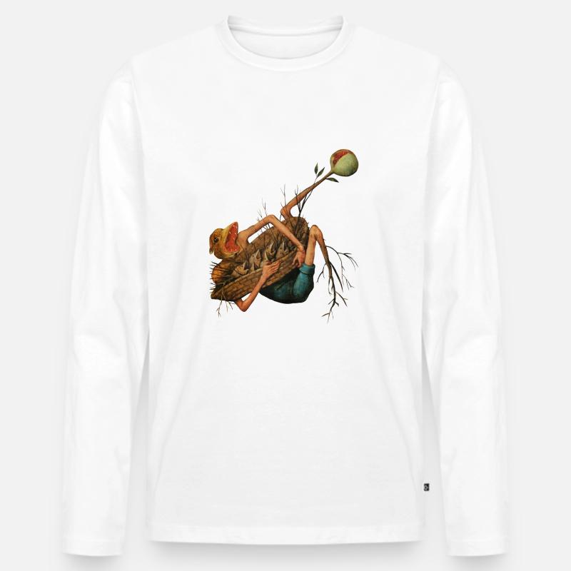Bruegels Dämon 4 - Männer Premium Bio Langarmshirt - Weiß