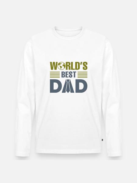 World’s Best Dad - Men's Premium Organic Long Sleeve Shirt - white