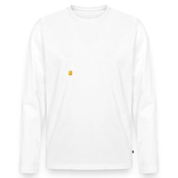 Tout pêcheur mérite sa bière t-shirt homme - T-shirt manches longues Premium bio Homme - blanc - Devant - Nico (187cm)